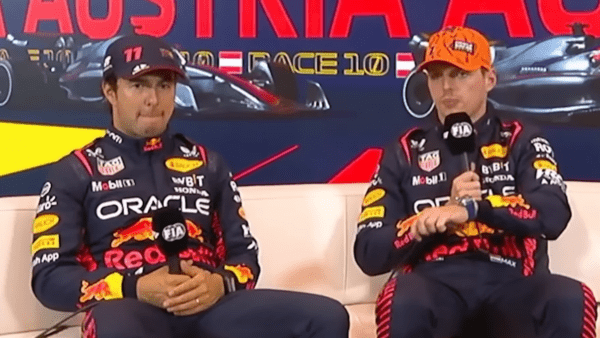 Max Verstappen en Sergio Perez