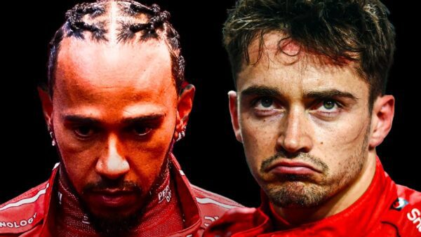 Charles Leclerc en Lewis Hamilton Ferrari
