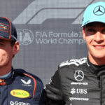 George Russell en Max Verstappen